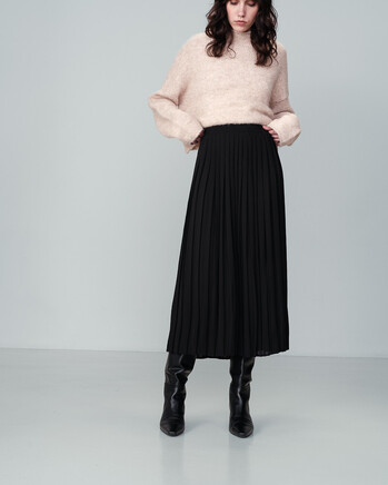 BLACK PLEATED SKIRT (NINON) GRACE&MILA