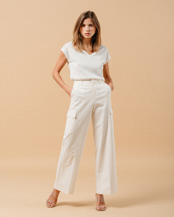 ECRU TROUSERS (MATEO) GRACE&MILA