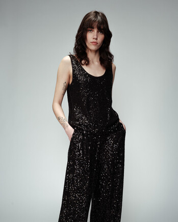 BLACK SEQUIN TOP (ODE) GRACE&MILA