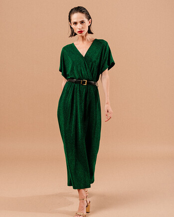 GREEN LUREX DRESS (LIV) GRACE&MILA