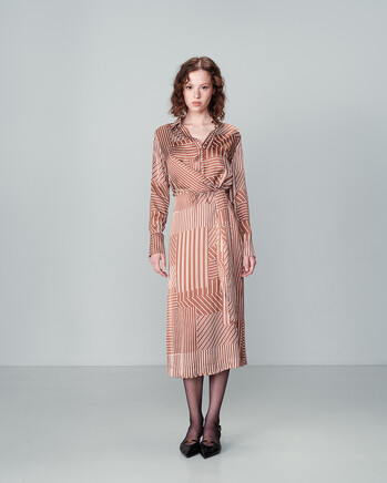 CHOCOLATE STRIPED DRESS (NICE) GRACE&MILA