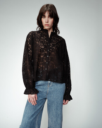 BLACK LACE SHIRT (ORNELLA) GRACE&MILA