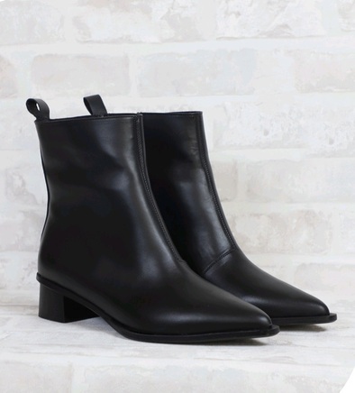 BLACK HANDMADE LEATHER BOOTIES ANESIS