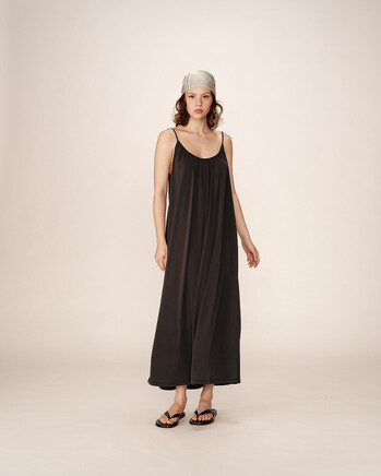 LONG DRESS ANTHRACITE PIVOINE GRACE&MILA