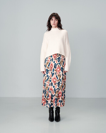 BEIGE PRINTED SKIRT (NICKY) GRACE&MILA