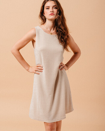 BEIGE LUREX DRESS (MOLLY) GRACE&MILA