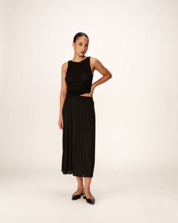 SKIRT NOIR PLISSE GRACE&MILA