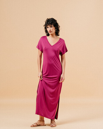 LONG EGGPLANT DRESS (MARGAUX) GRACE&MILA